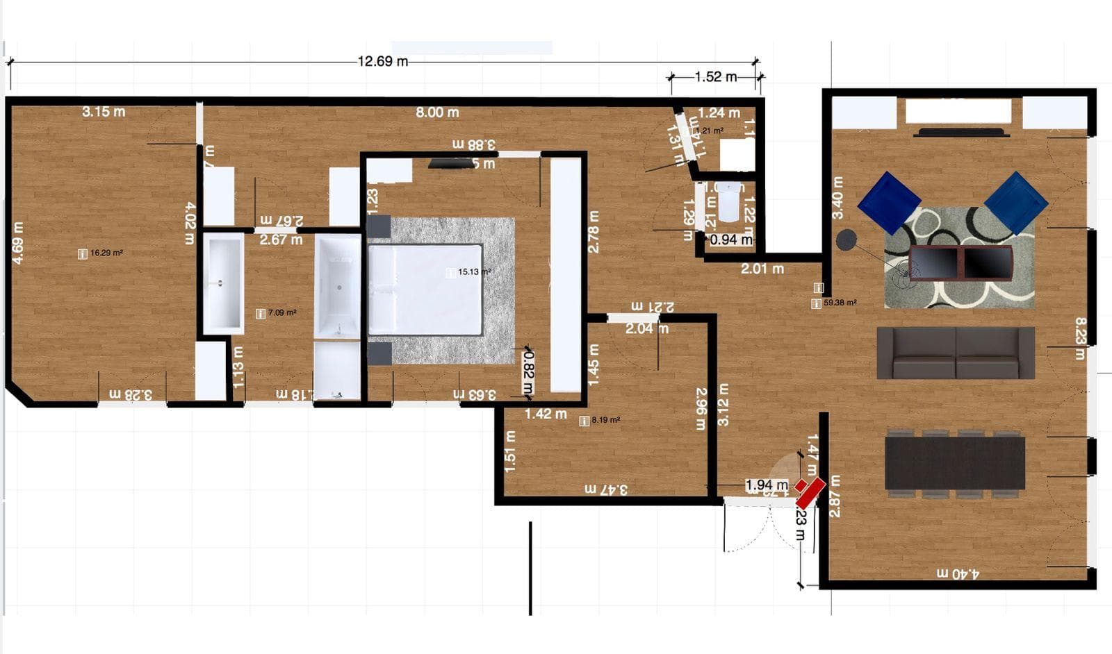 Appartement 2 chambres avec chambre de service - Image 13